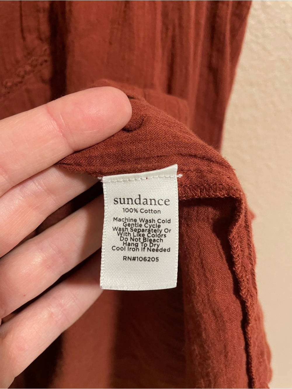 Sundance Rust Button-Front Ruffle Collar Blouse - Picture 4 of 5